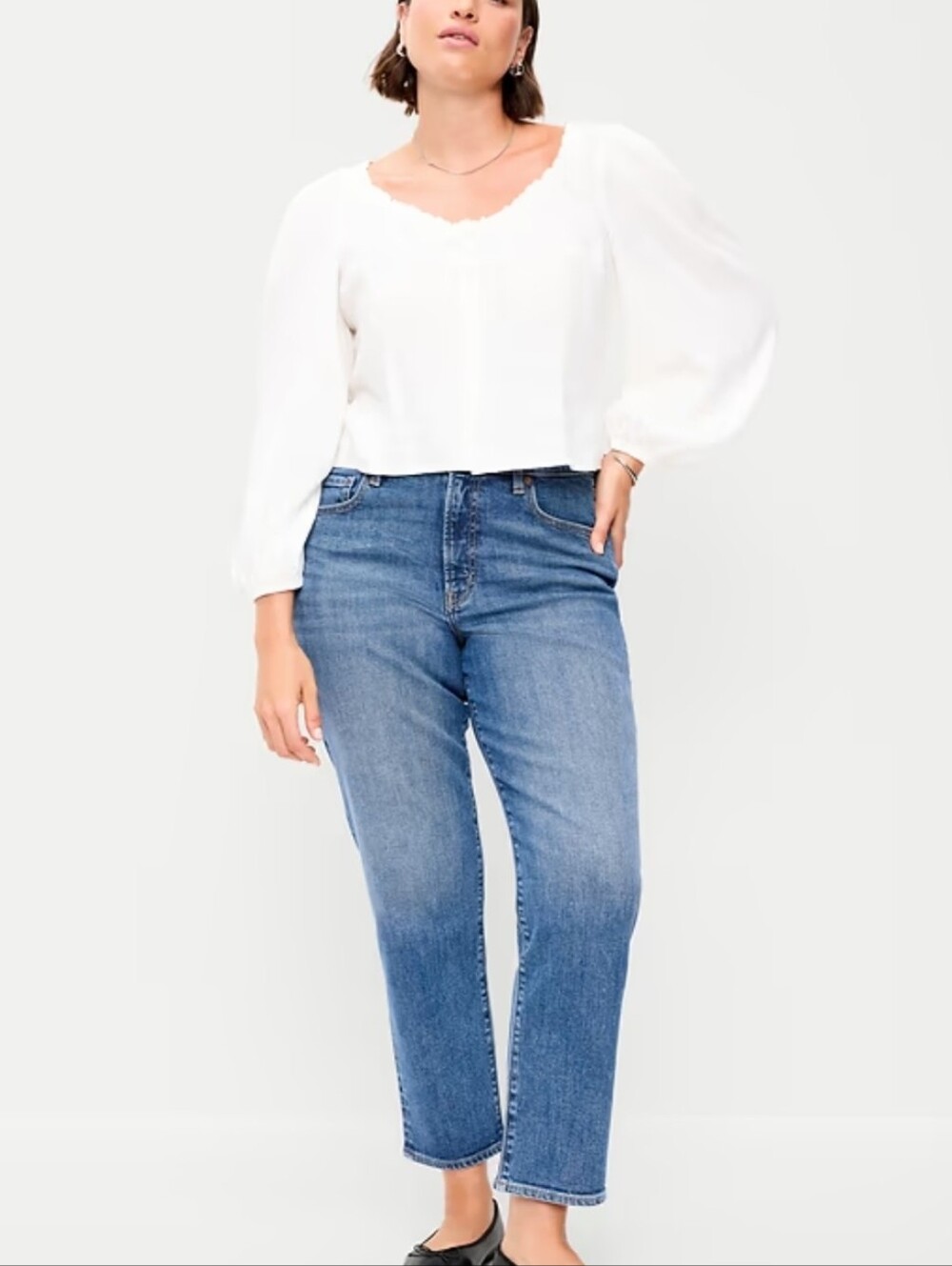 Old Navy High-Waisted OG Straight | High-Rise Ankle Jeans Size 10 Womens - Picture 2 of 4